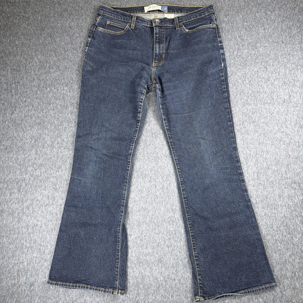 Vintage GAP Jeans Women 14 Regular Low Rise‎ Flare Blue Wash Y2K USA